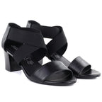 Women's black Jezzi RMR1954-27 strappy sandals Jezzi