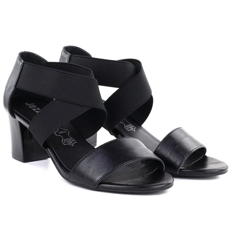Women's black Jezzi RMR1954-27 strappy sandals Jezzi
