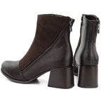 Women's insulated ankle boots with a block heel, chocolate M.Daszyński SA269-5