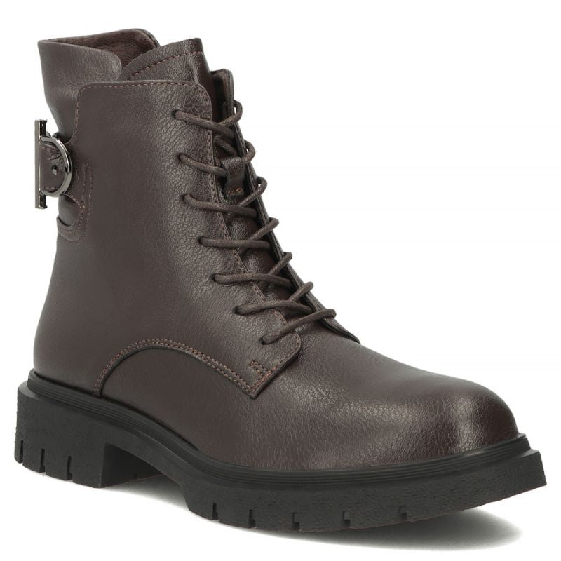 Women's leather ankle boots, dark brown, Filippo DBT8018