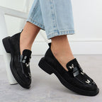 Ladies' loafers with butterflies, black, Potocki SZ12650 Footwear Your Sports Performance