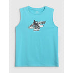 Boy's regular sleeveless T-shirt with print 4F 4FJRSS26TSLEM354-047S 4f