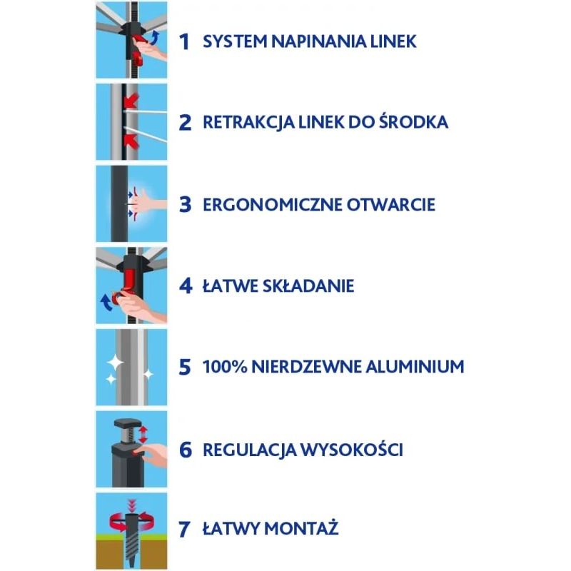 Vileda Sun-Rise outdoor dryer AGD - Produkty/Suszarki łazienkowe i wolnostojące Your Sports Performance