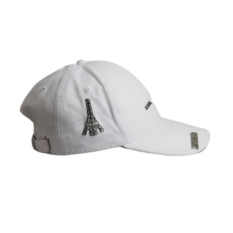 Karl Lagerfeld Paris Strapback White Cap - L5WH7947-wht Odzież/Czapki/Czapki z daszkiem Your Sports Performance