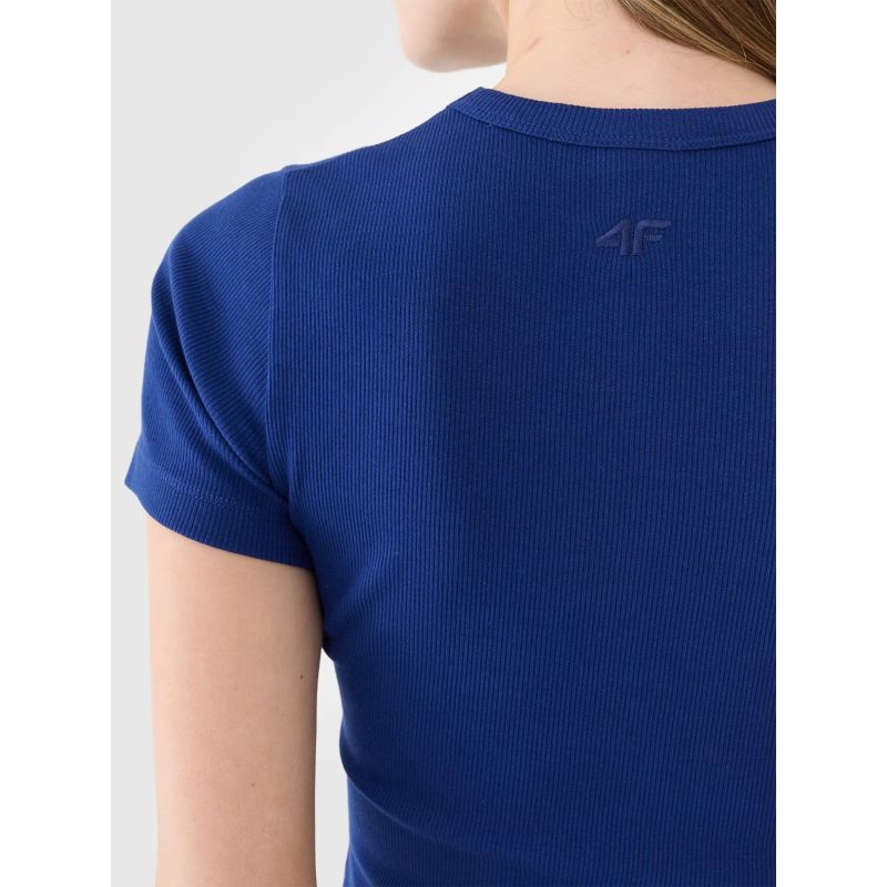 Women's slim ribbed t-shirt 4F 4FWSS25TTSHF1968-30S *Kategoria tymczasowa Your Sports Performance