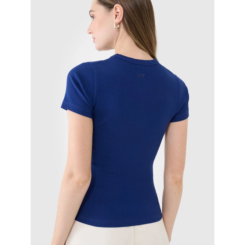 Women's slim ribbed t-shirt 4F 4FWSS25TTSHF1968-30S *Kategoria tymczasowa Your Sports Performance