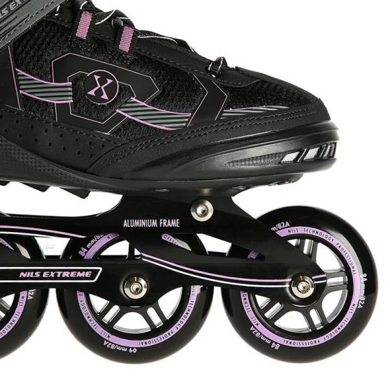 NILS EXTREME NA9157 ROLLER SKATES BLACK AND PURPLE SIZE 45 Import z Action/Skating/Rolki, wrotki Your Sports Performance