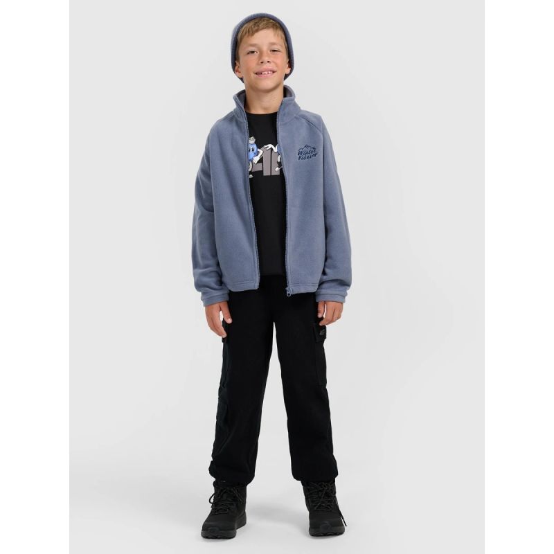 Regular fleece with stand-up collar for boys 4F 4FJRAW25TFLEM490-32S *Kategoria tymczasowa Your Sports Performance