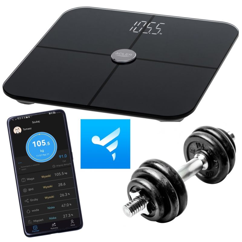 ADLER AD 8187b bathroom scale black AGD - Produkty/Wagi łazienkowe Your Sports Performance