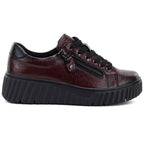 Women's patent leather platform shoes in burgundy Vinceza 133134