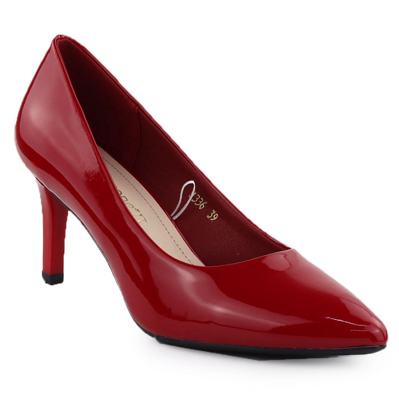 Women's patent leather pumps, red, Sergio Leone 1336 Footwear Your Sports Performance