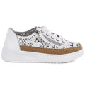Women's leather openwork zipper shoes, white Artiker 58C1250 Artiker