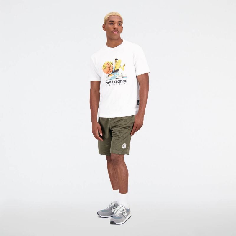 New Balance Hoops Cotton Jersey Short Wt M MT31589WT Clothing/Lifestyle/T-shirts/New Balance New Balance