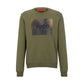 Hugo Boss men's cotton jersey sweatshirt with print, green (50488906-345) In preparation Your Sports Performance