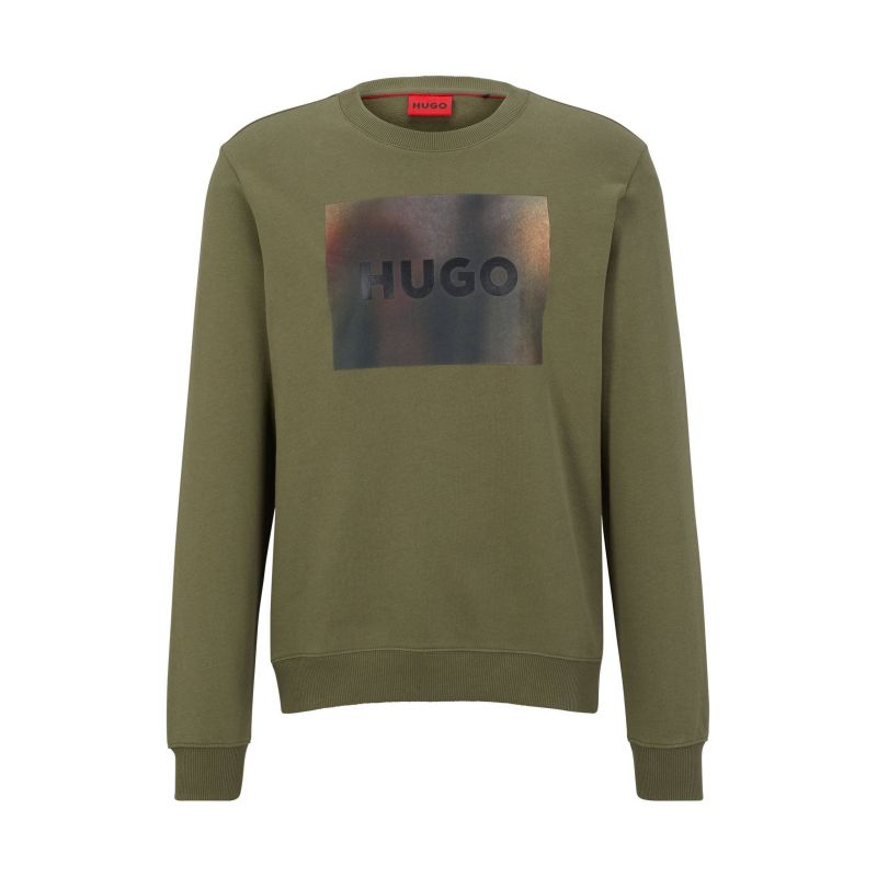 Hugo Boss men's cotton jersey sweatshirt with print, green (50488906-345) In preparation Your Sports Performance