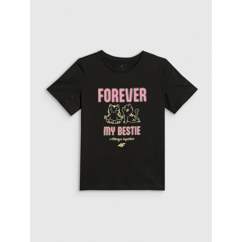 Girls' regular printed T-shirt 4F 4FJRAW26TTSHF4240-20S