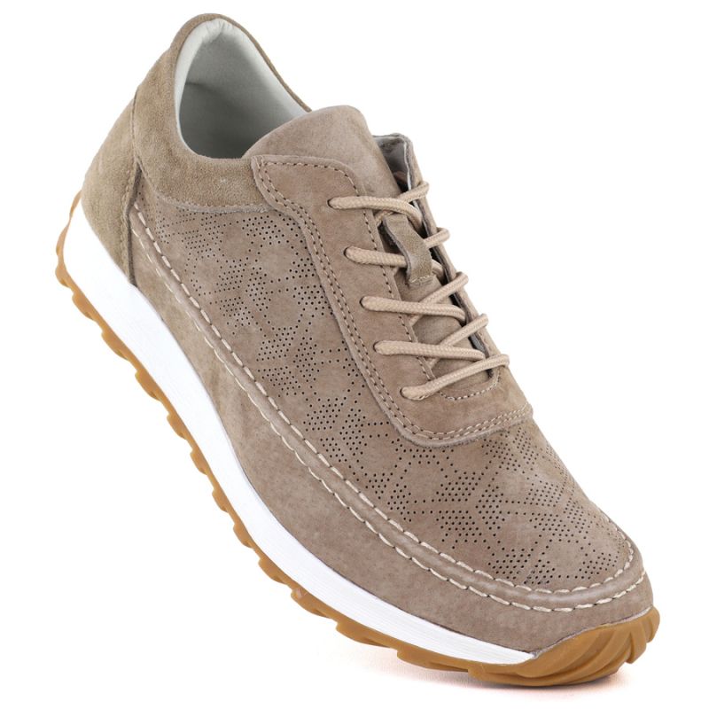 Women's leather suede shoes, light brown, Sergio Leone SP001 To be categorized Your Sports Performance
