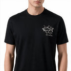 Paul&Shark men's cotton T-shirt, black - model 26411035-11, classic cut, high-quality cotton