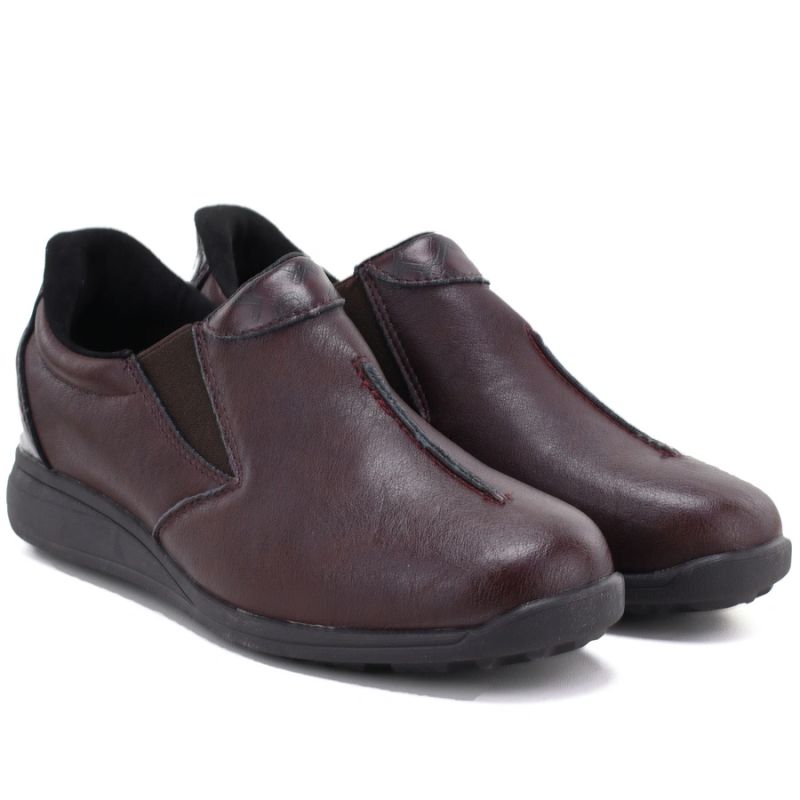 Women’s Burgundy Leather Wedge Shoes M.Daszyński SFY2647-5