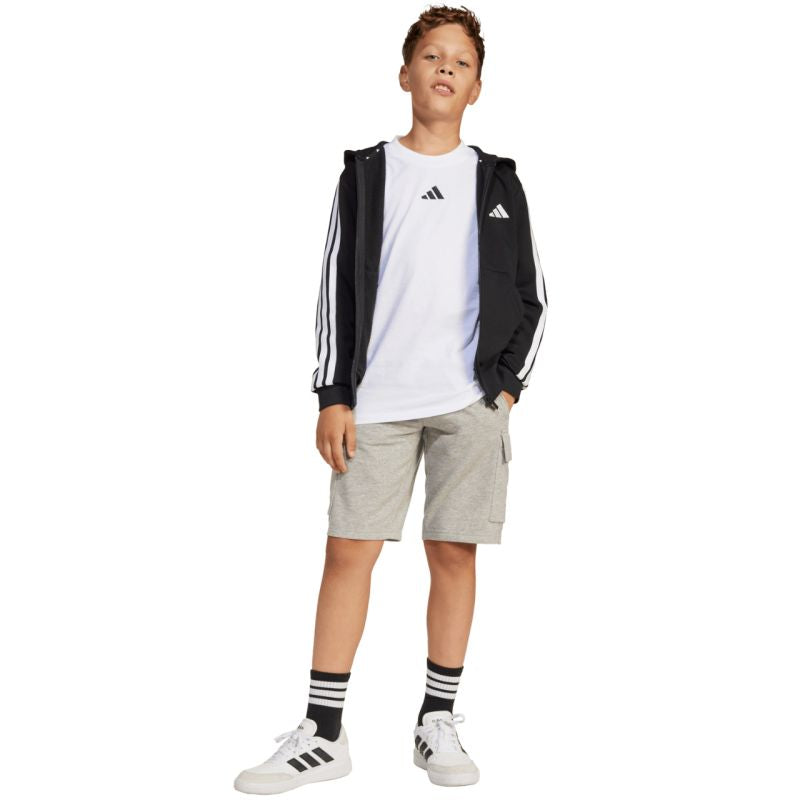 adidas Essentials Full-Zip Kids' Sweatshirt Black and White JD6494 In preparation Adidas