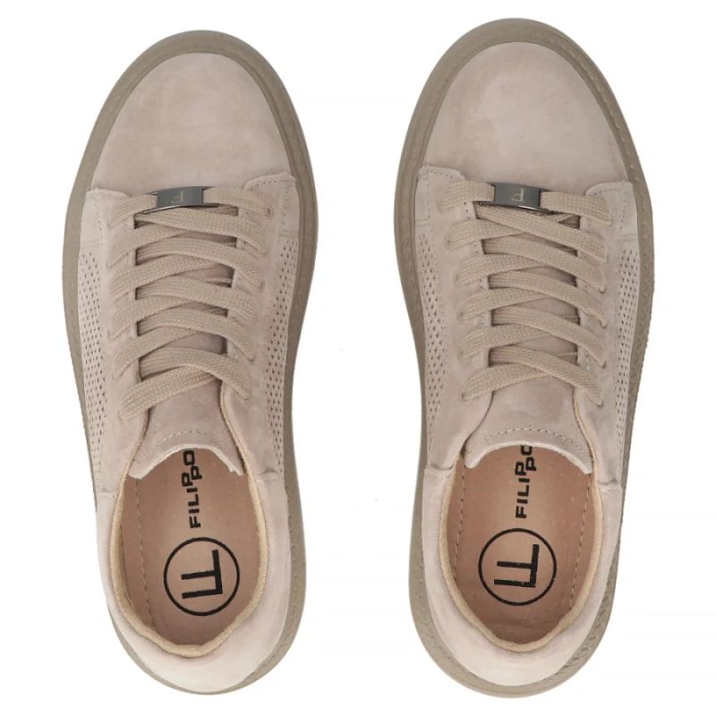 Women's leather shoes, sneakers, beige, Filippo DP7502/26 Filippo
