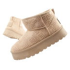 Lee Cooper women's winter snow boots, fashionable fur lined ankle boots, beige Lee Cooper