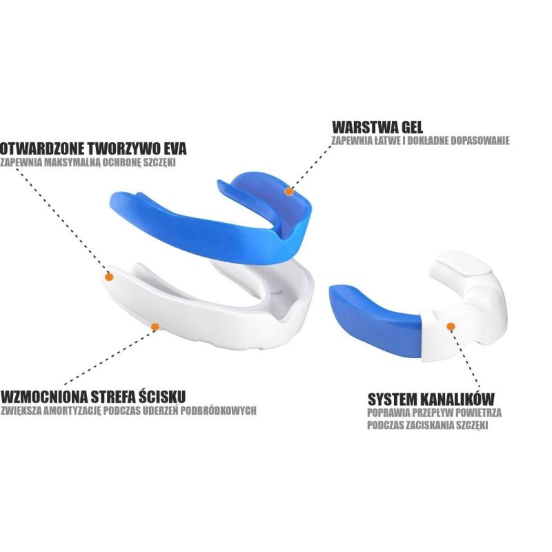 Gel Mouthguard + Box - White and Blue | GelTech ochraniacze zębów Your Sports Performance