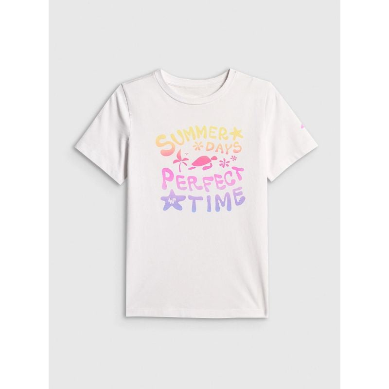 Girls' cotton T-shirt 4F 4FJRSS26TTSHF3913-10S