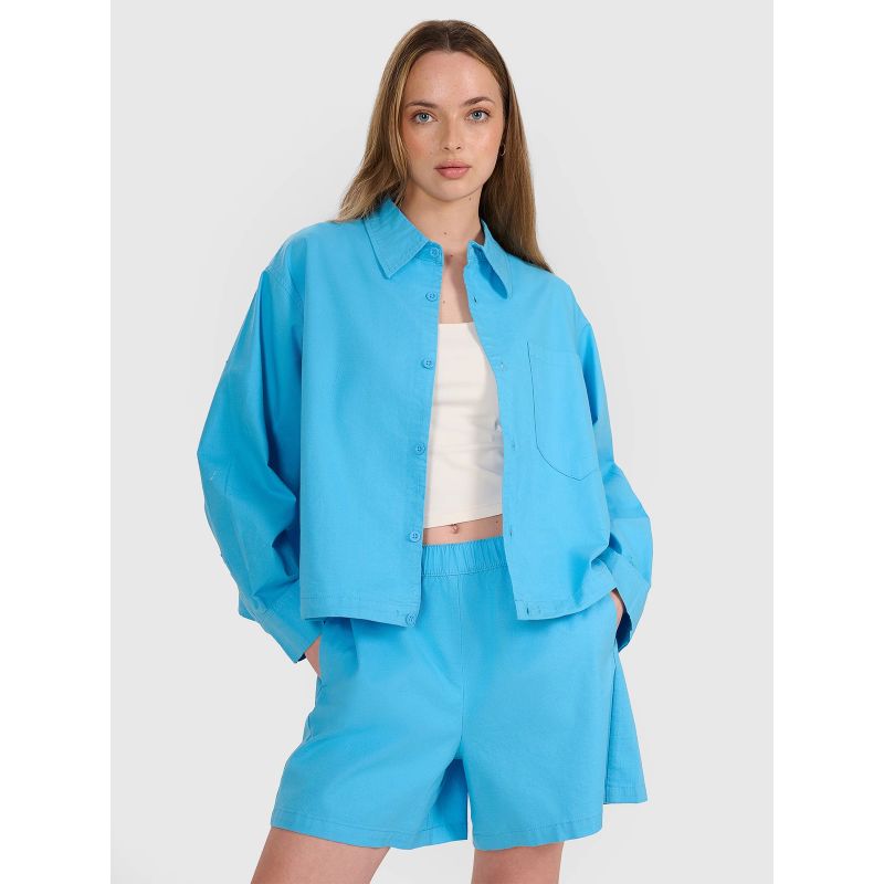 Women's oversize shirt with collar 4F 4FRSS25TSHIF130-33S *Kategoria tymczasowa Your Sports Performance