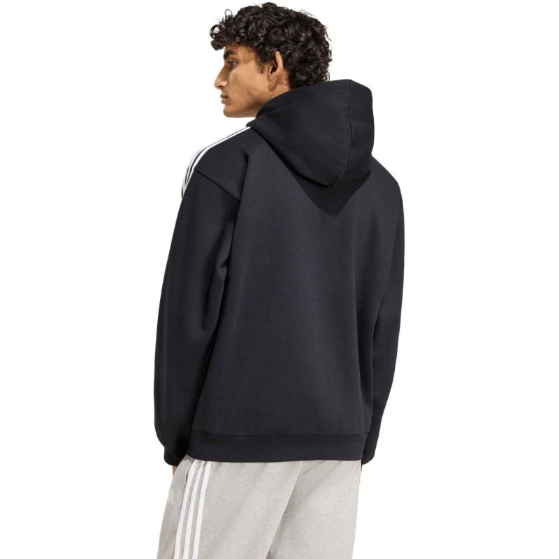 Men's adidas Essentials 3-Stripes Fleece Hoodie Black KY6602
