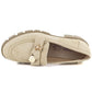 Women's suede shoes with decoration, beige M.Daszyński MR23106 M. Daszyński