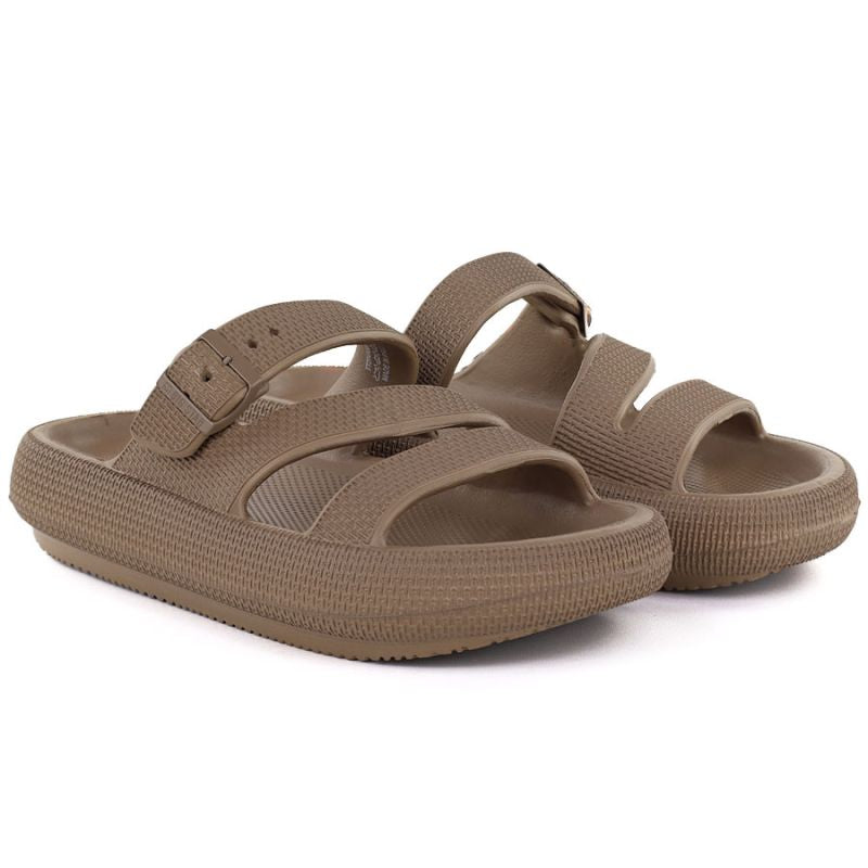 Women's sports flip-flops with a thick sole for the pool, brown Big Star TT274A041 To be categorized Your Sports Performance
