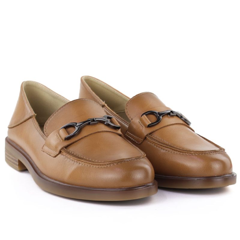 Women's leather loafers, camel, Vinceza 18117 To be categorized Your Sports Performance