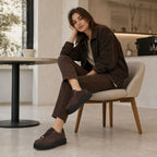 Women's leather platform sneakers, brown, Filippo DP6119