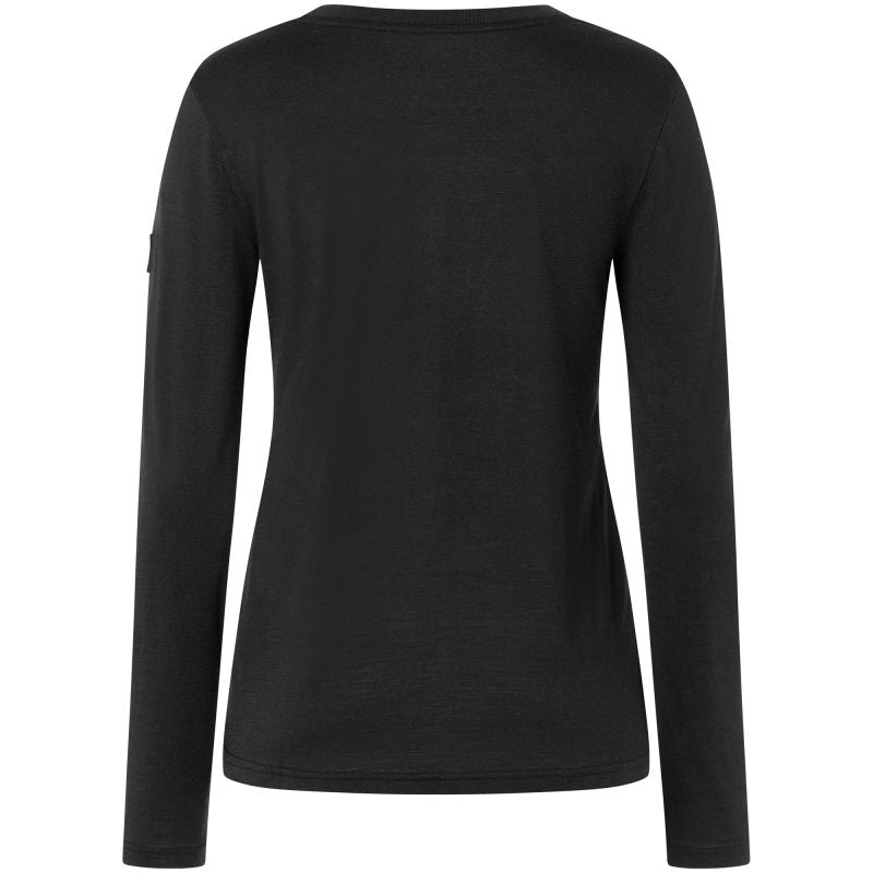 Women's SUPER.NATURAL W CASUAL RIB BIO J LS long-sleeve top black