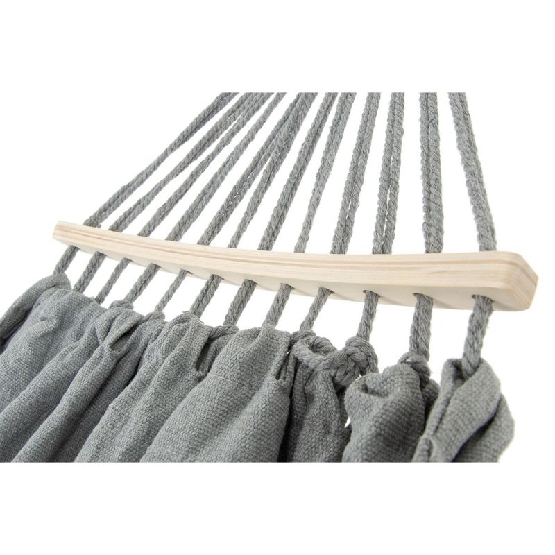 GARDEN HAMMOCK 2-PERSON LUXE XXL 250x150CM WITH SPREADER BAR AND COVER GRAY 1031170 Home and Garden/Garden Your Sports Performance