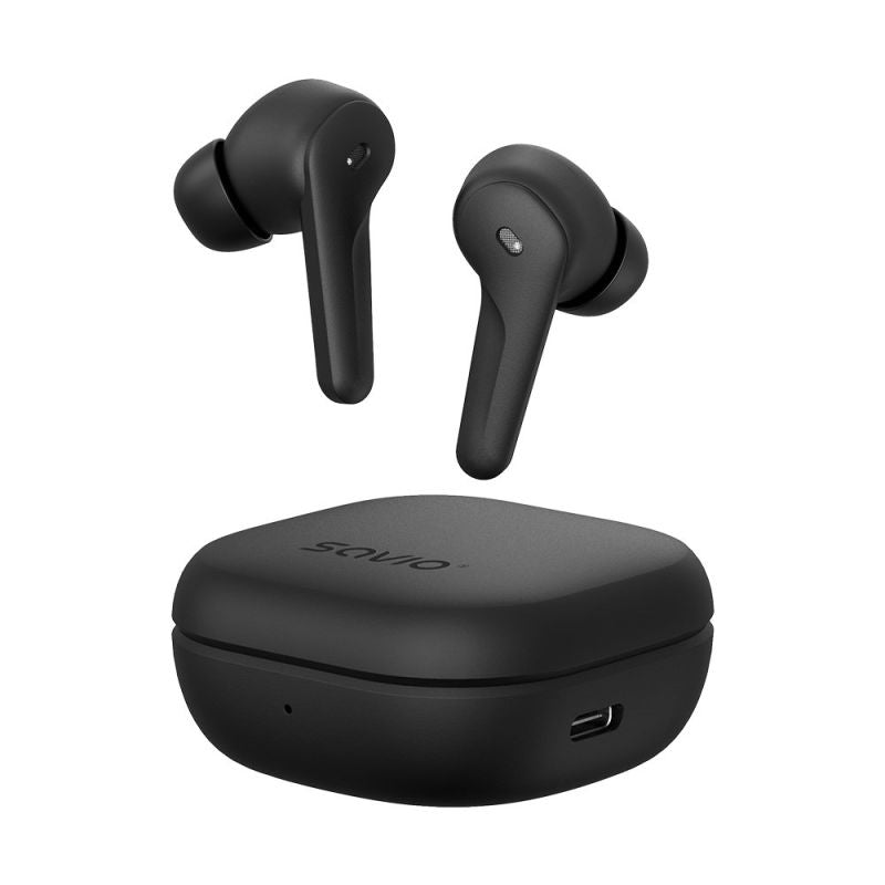 SAVIO WIRELESS BLUETOOTH 5.3 HEADPHONES WITH MICROPHONE, ANC, ENC, QC TWS-12 In preparation Your Sports Performance