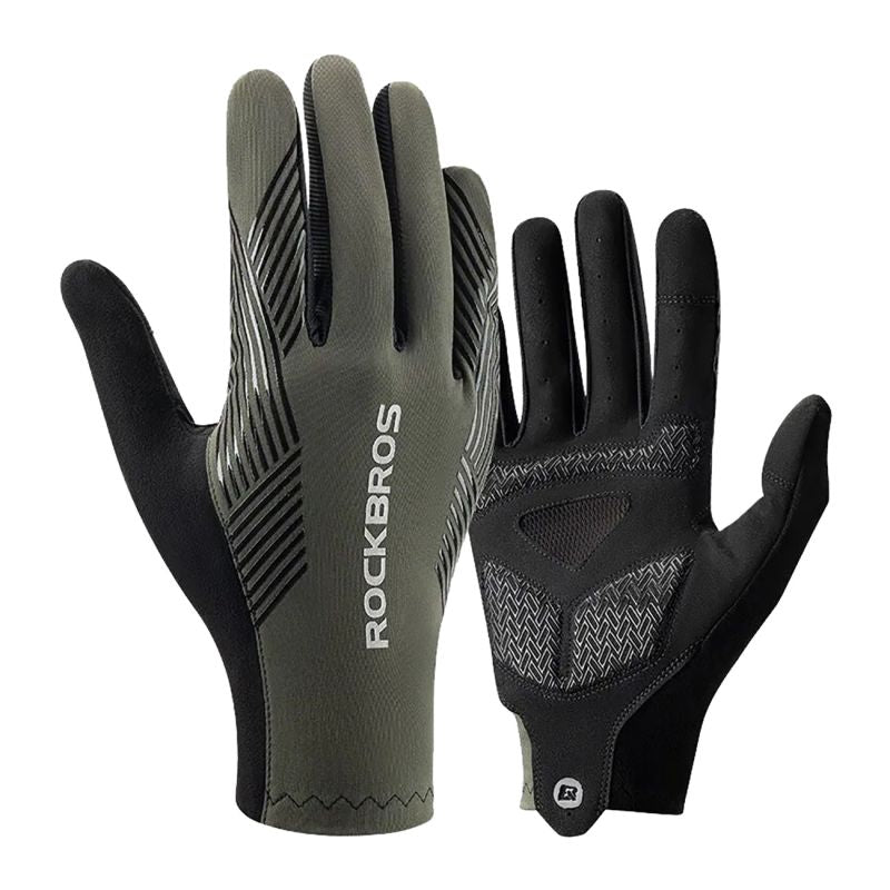 Rockbros 16110006003 shock-absorbing cycling gloves size L - green and black Rockbros
