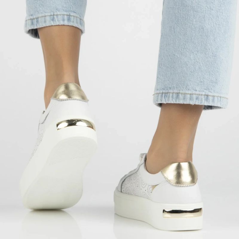 Filippo DP7668/26 white leather platform shoes Filippo