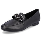 Comfortable leather shoes with a chain Remonte W RKR645, black
