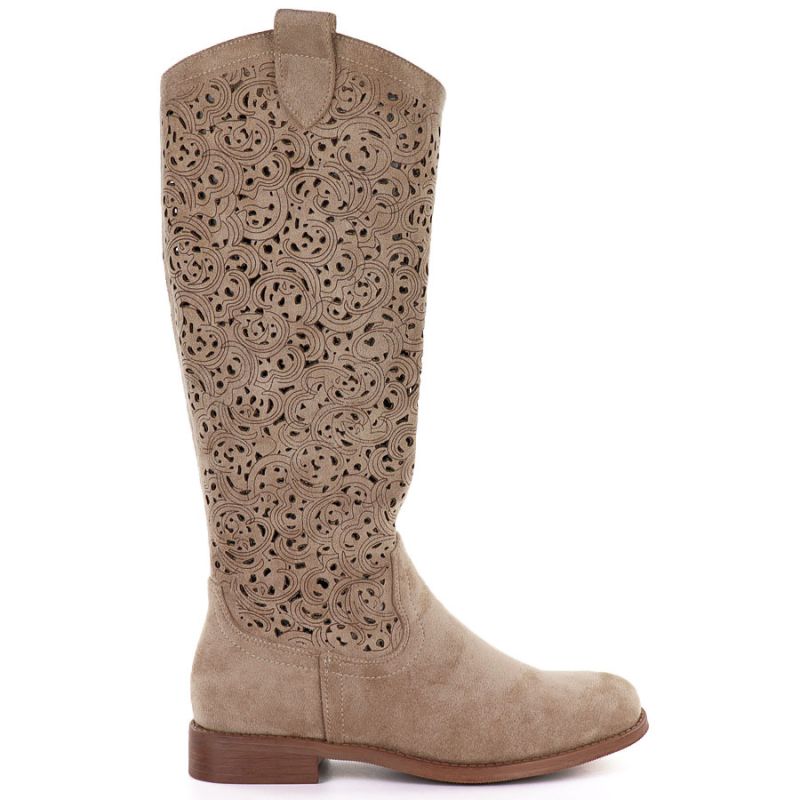 Women's openwork beige boots S.Barski HY61-8023 To be categorized Your Sports Performance
