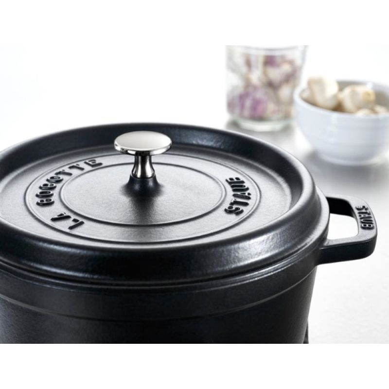 Cast iron pot, round, tall, STAUB 40502-285-0 - black, 4.8 ltr AGD - Produkty/Garnki / patelnie nieelektryczne Your Sports Performance