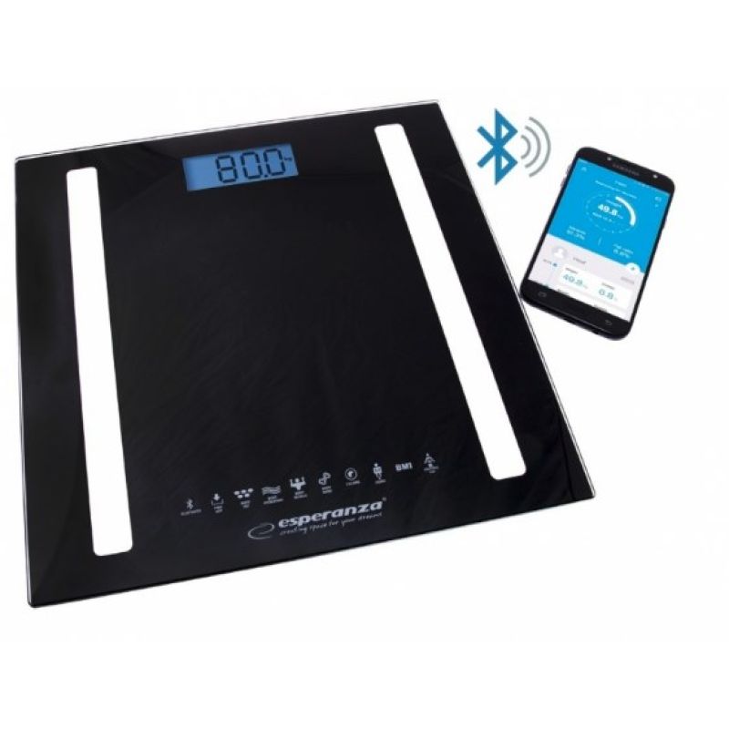 Esperanza EBS016K Bluetooth Scale (Black) AGD - Produkty/Wagi łazienkowe Your Sports Performance