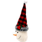 DECORATIVE SNOWMAN 20CM WITH A RED AND BLACK CHECKERED HAT Clothing Your Sports Performance