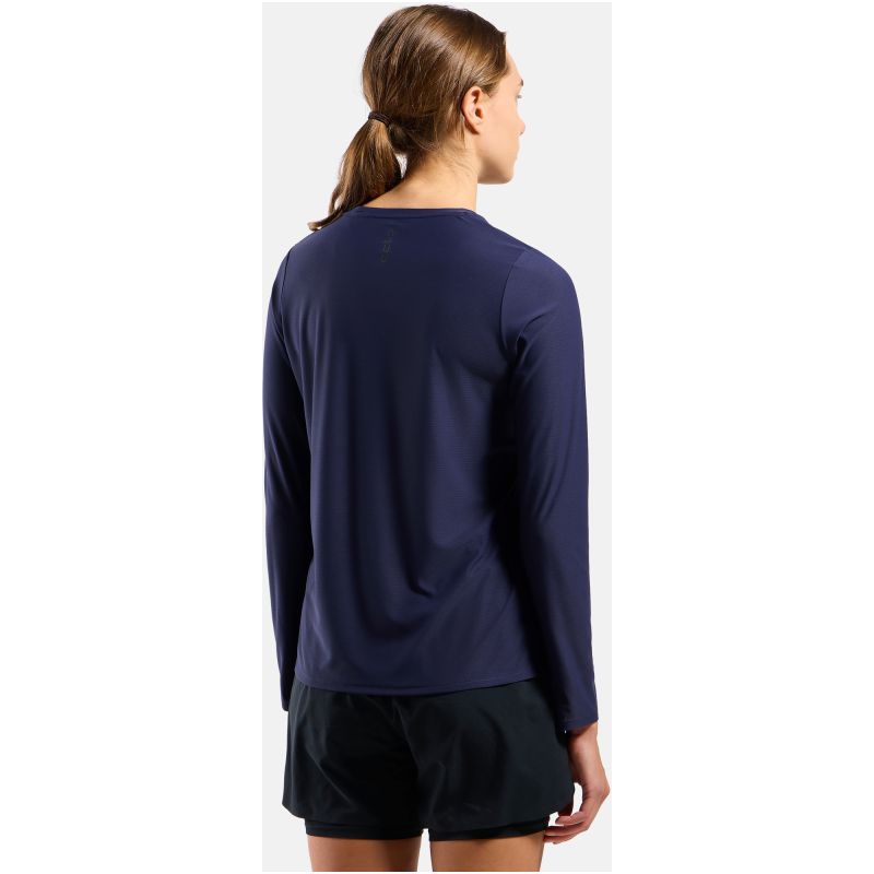 Women's ODLO ZEROWEIGHT CHILL-TEC Crew-Neck Long-Sleeve T-Shirt, Navy