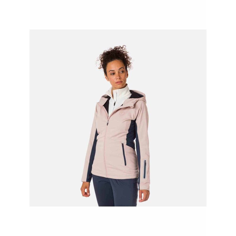 ROSSIGNOL W Softshell Hoodie Jacket Jkt Pink Import z PMSport Your Sports Performance