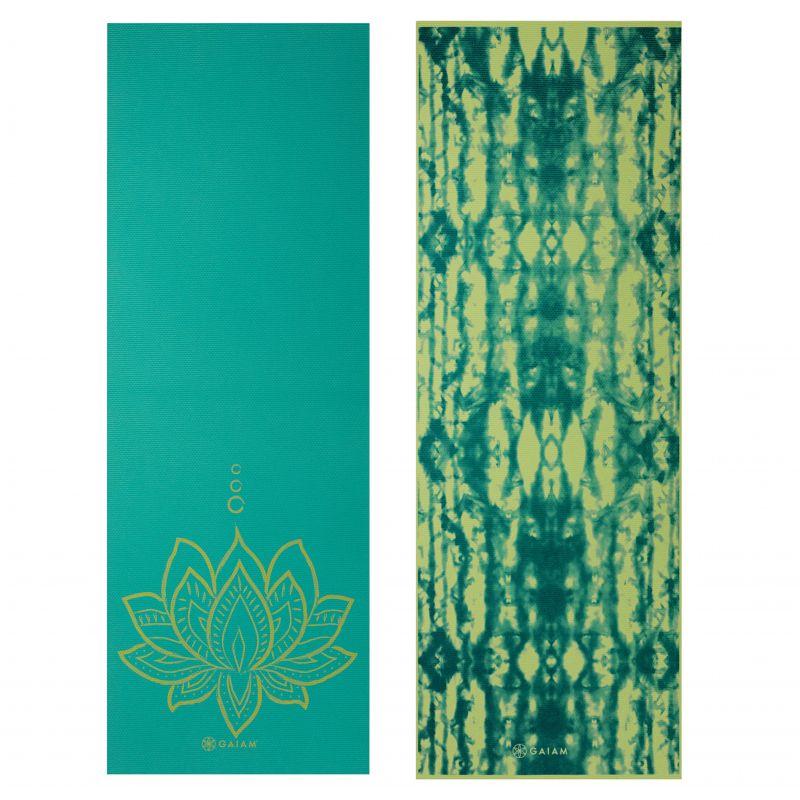 Double-sided Yoga Mat GAIAM Turquoise Lotus 6 MM 62344 Accessories/Training equipment Your Sports Performance