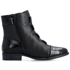 Rieker 77053-00 comfortable black women's leather ankle boots