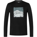 Men's long-sleeve shirt SUPER.NATURAL M LITHOGRAPHY MOUNTAIN LS black