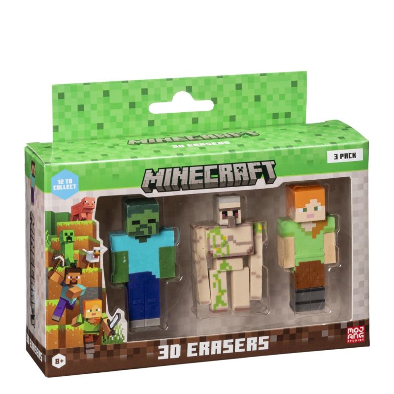 MINECRAFT 3D ERASERS - 3 PACK VER.C (Gry i zabawki) Figurki/Kolekcjonerskie Your Sports Performance